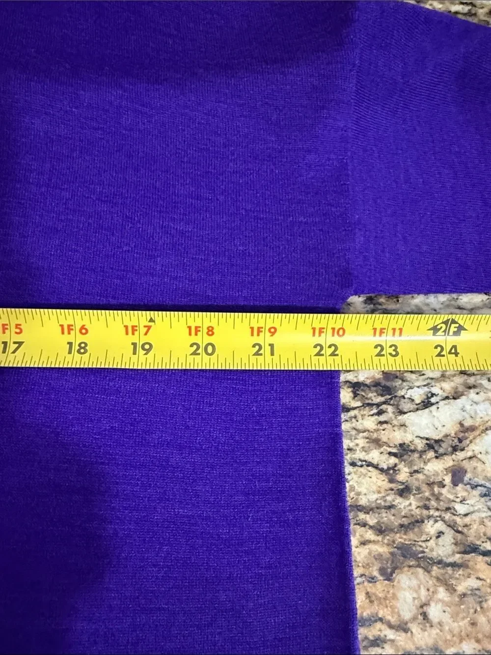 Eileen Fisher Merino Wool Tunic Sweater Purple V Neck Pockets PL Petite